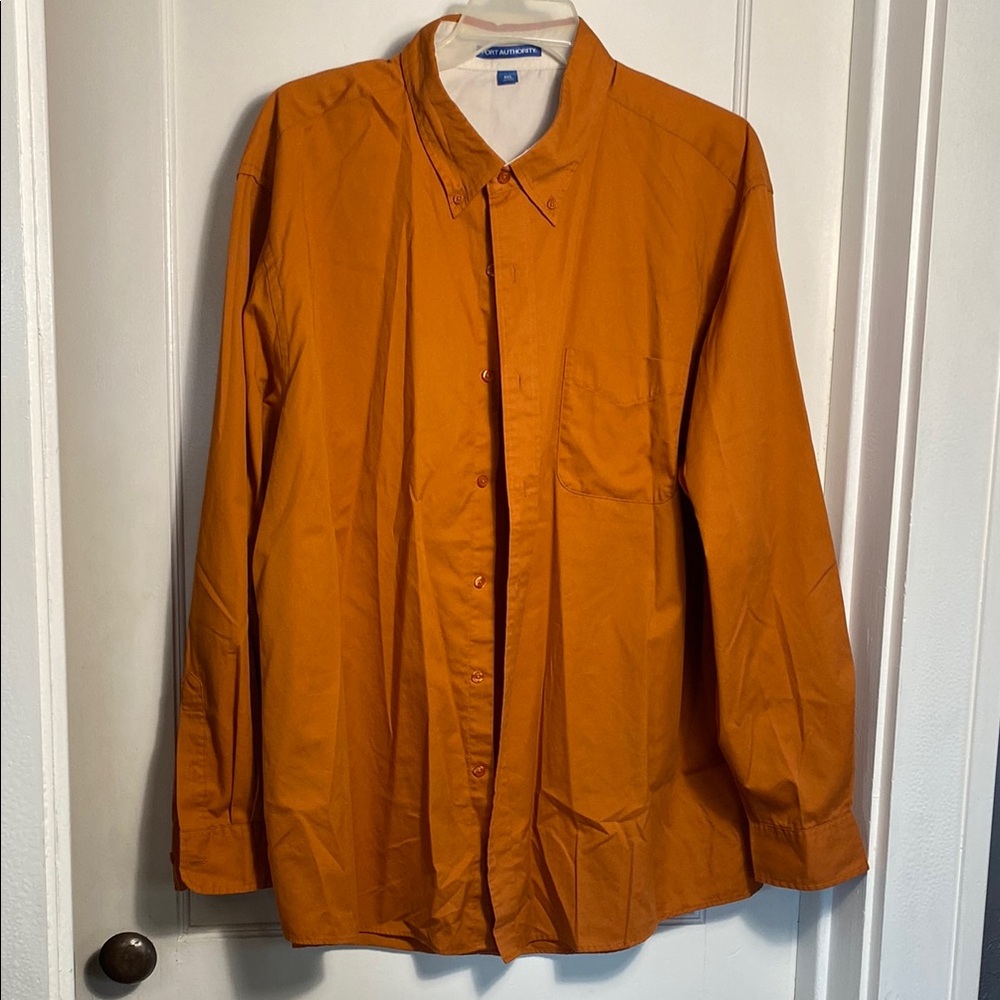 Port Authority Long Sleeve Easy Care Shirt. Burnt Orange Button-Up Mens 3X